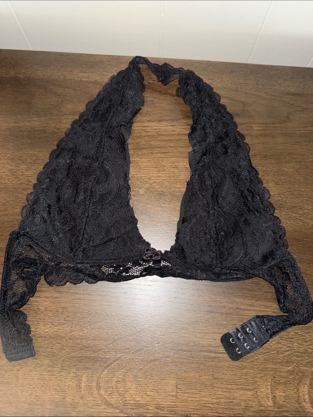 Black Lace Halter Bralette - Women's Intimates
